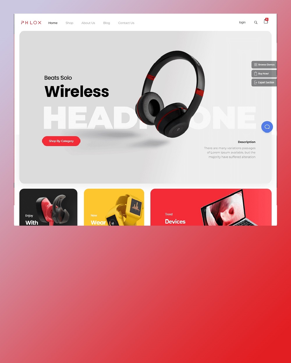 Phlox electronic shop template