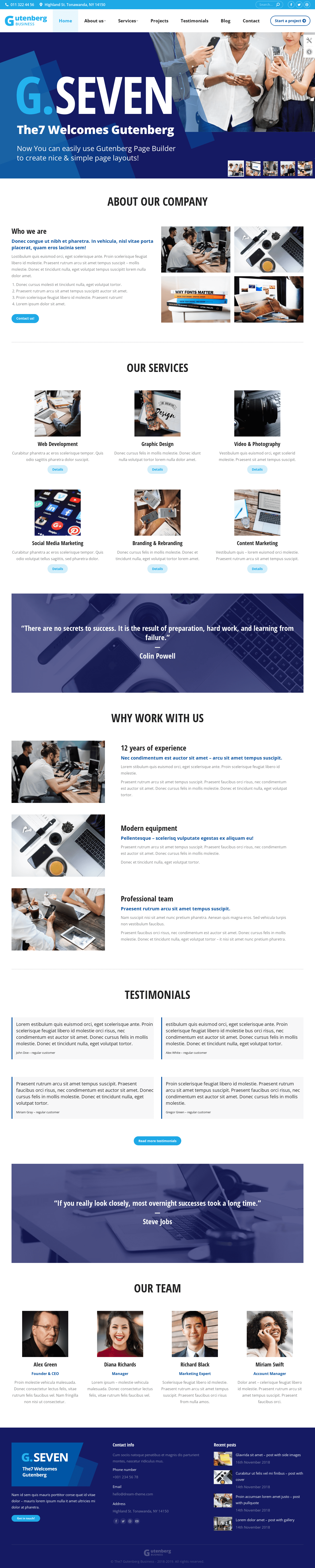 The7 G Business website Template cover