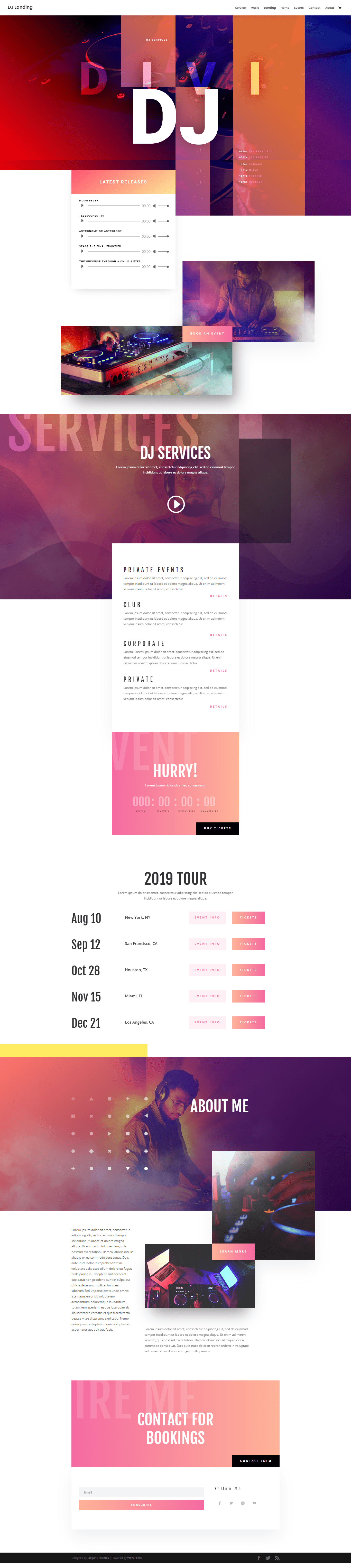 divi dj landing page