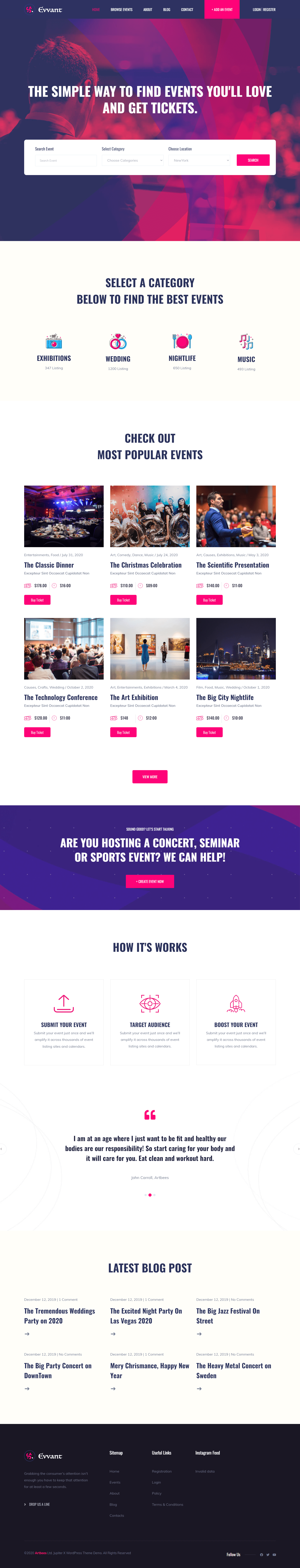 jupiterx event listing