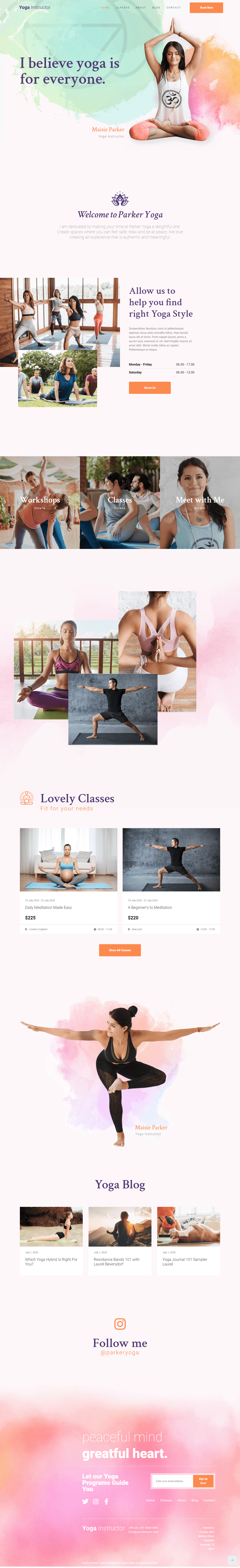 jupiterx yoga instructor template