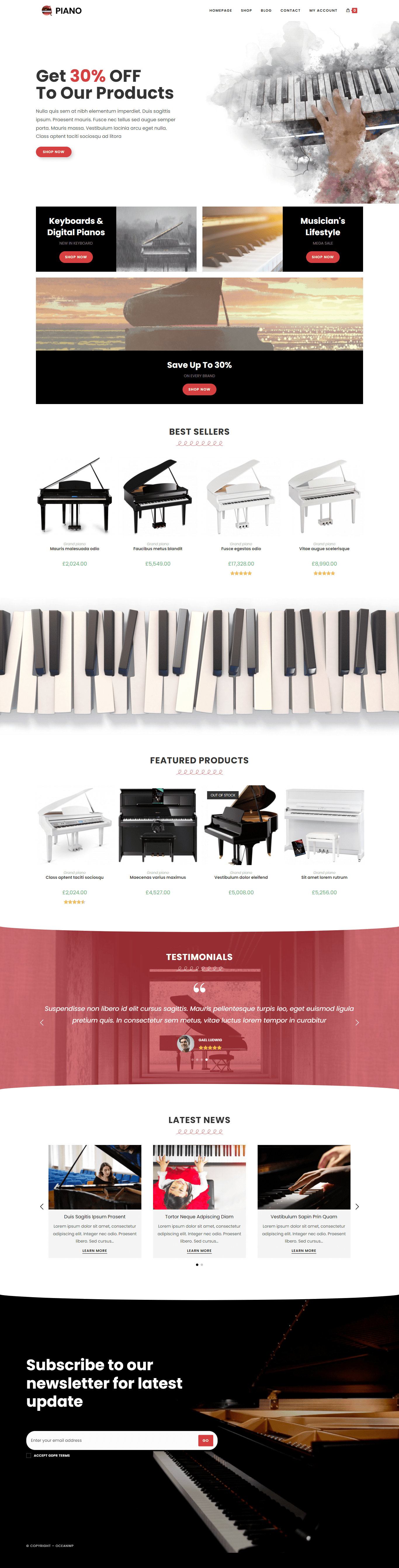 oceanwp piano