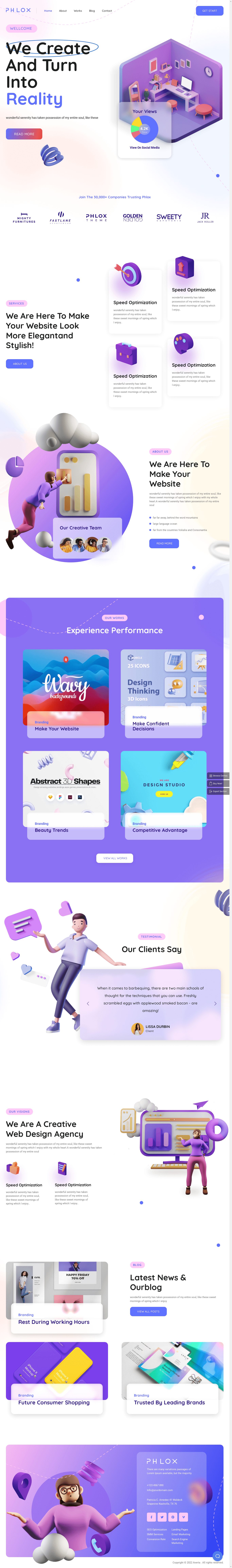 phlox digital trends agency template